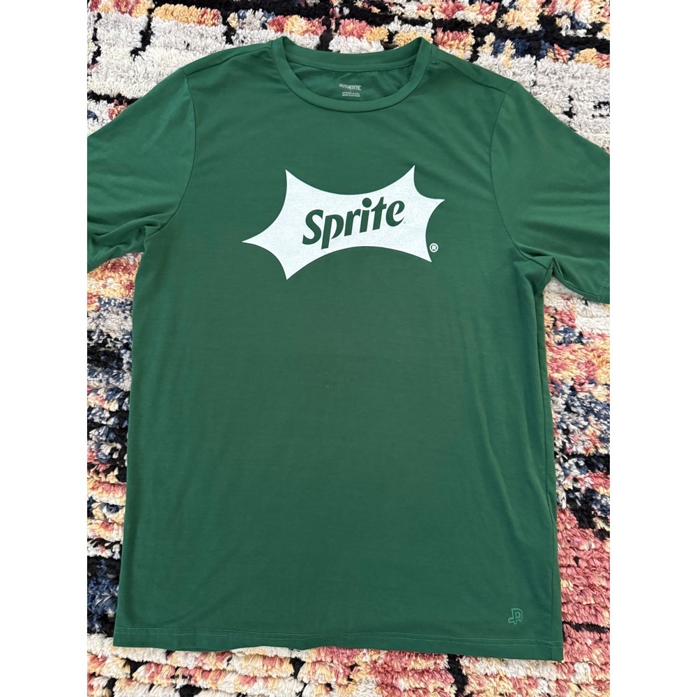 Authentic Brand Sprite Obey Your Thirst Green Graphic T-Shirt Mens Large